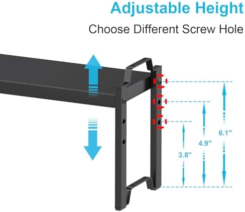 Narrow Expandable Cabinet Shelf Organizer 5.51" Width, Kitchen Counter Storage Shelves Spice Racks, Small Cupboard Countertop Tabletop Shelves Organizers, Expandable Adjustable Stackable, Load 30LBS
