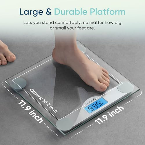 Etekcity Digital Body Weight Bathroom Scale, 6mm Tempered Glass, 400 lbs