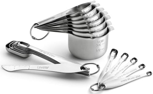 Spring Chef Stainless Steel Measuring Cups and Spoons Set of 20 w/Leveler