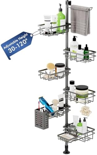 Corner Shower Caddy Tension Pole,Bathroom Shelf for Inside Shower Organizer