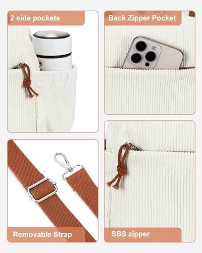 Bluboon Lunch Bag for Women Men Cute Corduroy Lunch Tote Bags Reusable Insulated Lunch Box Large Capacity Reusable Insulated Cooler for Work Picnic or Travel