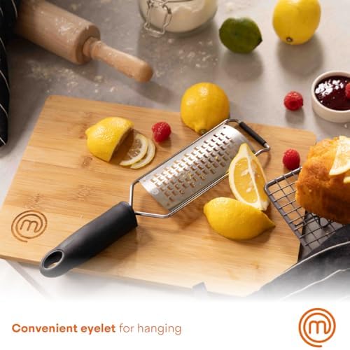 MasterChef Cheese Grater Handheld, Stainless Steel, Non Slip Grip, 12"