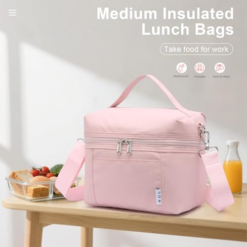 NOL 8L Insulated Lunch Bag for Women, Medium, Pink