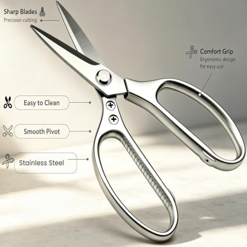 Kitchen Shears Heavy Duty 8.5", Multipurpose Food Scissors for Meat Chicken