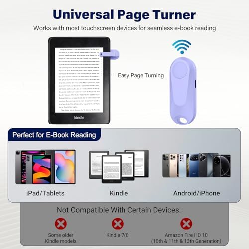 Page Turner for Kindle Remote Control for iPhone iPad Tablets eReaders