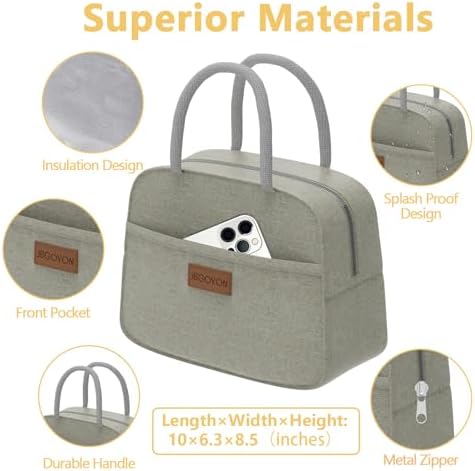 JBGOYON Leakproof Bento Box & Insulated Lunch Bag Set for School & Work