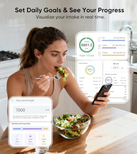 Food Kitchen Scale with Nutritional Calculator, Tracks 23 Nutrients
