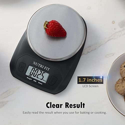 NUTRI FIT Digital Food Scale Small Kitchen Scales Weight in Grams Oz Black
