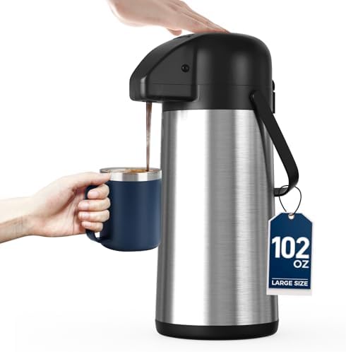 Coffee Carafe for Keeping Hot, 102OZ / 3L Airpot Coffee Dispenser with Pump