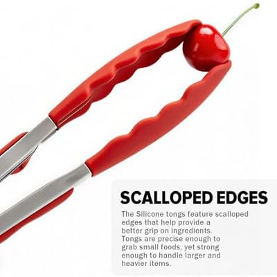 Kitchen Tongs for Cooking, Stainless Steel, Non Scratch Silicone Tip,3 Pack