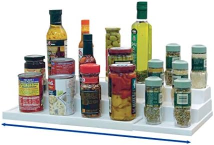Dial Industries 3 Tier Expandable Spice Jar Kitchen Cabinet Shelf Organizer