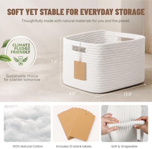 5 Pack Woven Storage Baskets, Decorative Storage Bins for Organizing