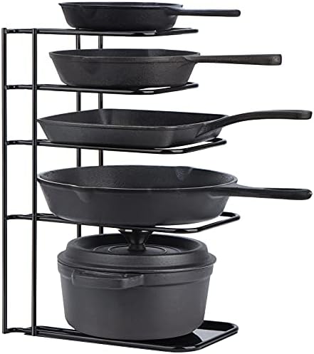 Toplife Heavy Duty Pan Organizer,5 Tier Storage Rack for Cast Iron Skillets