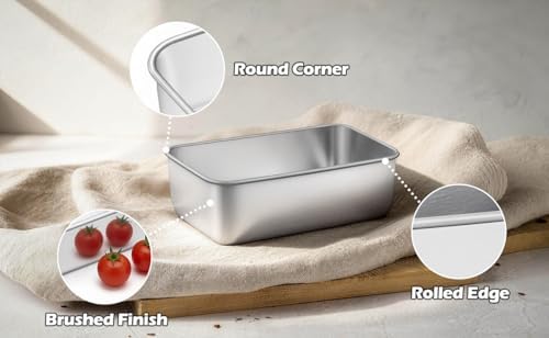 Leonyo 6.3x3.5IN Stainless Steel Mini Loaf Pans for Baking Bread, 18 Pack