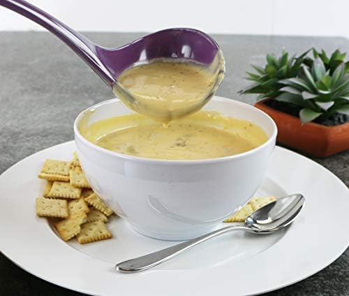 Reston Lloyd Melamine Soup Ladle Kitchen Utensil, Premium Quality Utensil with Heat Resistant Ergonomic Handle, Durable BPA-Free Plastic, 10.5 inch long, One Piece, Plum