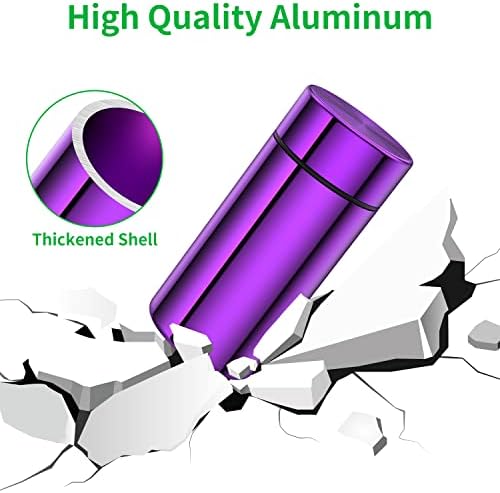 TecQach Portable Aluminum Storage Jar 3-Pack,Airtight Smell Proof Container, Metal Waterproof Small Bottle Multipurpose Container for Coffee & Teas, (Purple+Green+Blue)
