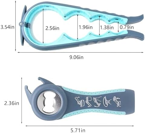 Bottle Opener for Arthritic Hand,Jar Opener for Old People, Children, Women, Those with Weak Hands,Multifunctional Kitchen Gadgets (02-Blue)
