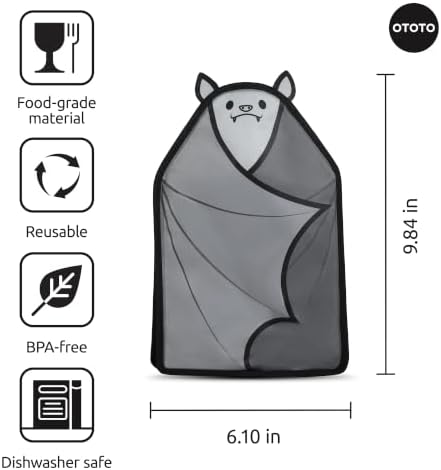 OTOTO Vino Wine Cooler Sleeve - Bat Cooler Sleeve for Wine Bottles & Glass Bottles, Reusable Bottle Cooler Sleeve, Halloween Spooky Gifts, Gothic Gifts, Unique Kitchen Gadgets
