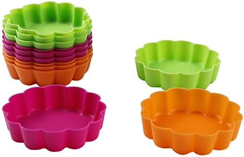 Webake Silicone Mini Tart Pan Non-stick Mini Quiche Molds Holiday Small Pie Baking Pan 3-1/4 Inch Tart Mold, Wax Melt Liners Individual Baking Cups European Food Grade (12 Pack)