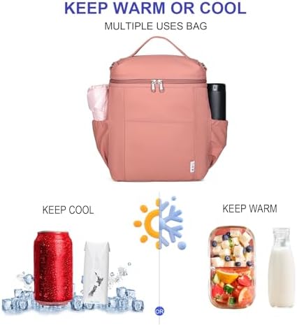 NOL Insulated Lunch Bags for Women Cooler Bag Lightweight Nylon Waterproof Lunch Box for Work