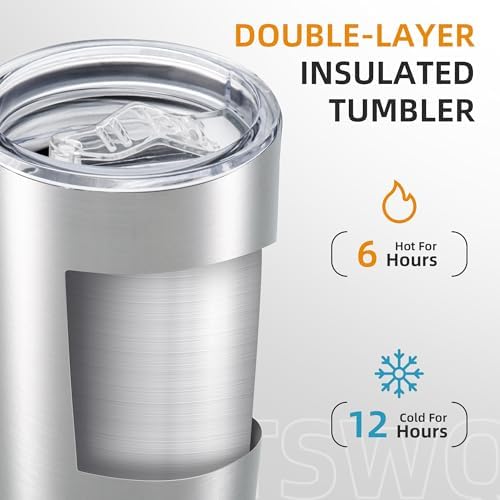 20 oz Tumbler with Lid Stainless Steel Insulated Tumblers, 1 Pack