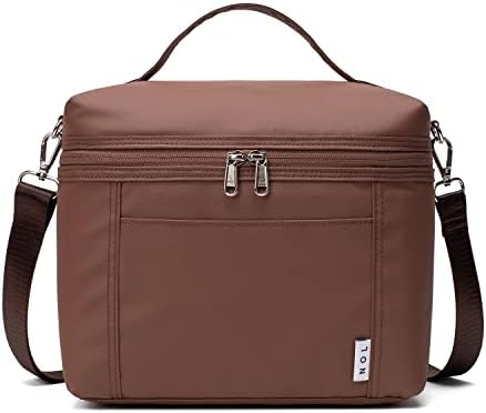 NOL 8L Insulated Lunch Bags for Women Cooler Bag Lightweight Nylon Waterproof Lunch Box For WorkMedium(normal), Coffee