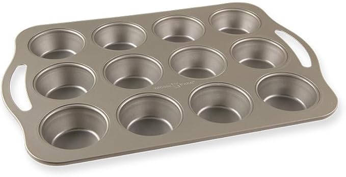 Nordic Ware Treat Nonstick 12 Cavity Muffin Pan, Silver