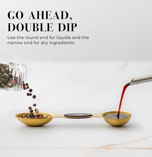 Styled Settings Magnetic Measuring Spoons Set, Gold