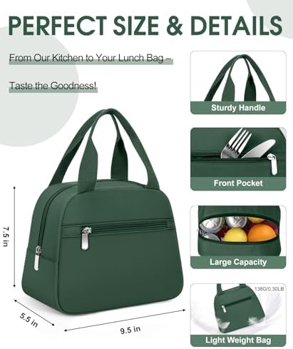 Lunch Bag, Small Insulated Lunch Box for Women Men