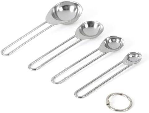 Martha Stewart Richburn 4-Piece Stainless Steel Measuring Spoons Set – Durable and Accurate Kitchen Measuring Tools for Baking and Cooking