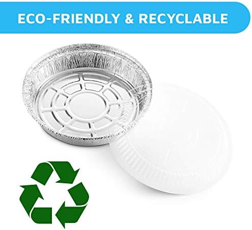 MontoPack 7” Round 40 Pack Aluminum Foil Pans with Clear Lids | Disposable Containers with Straight Walls for Storing, Baking, Meal Prep & Reheating | Freezer & Oven Safe, Recyclable