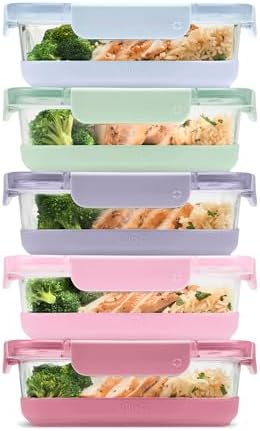 Ello Duraglass Refresh 3.4 Cup Meal Prep Containers, 10 Pc, Dusk Delight