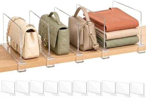 SortNStore Small Shelf Dividers Purse Organizer: 6" Tall (Shorter Version)