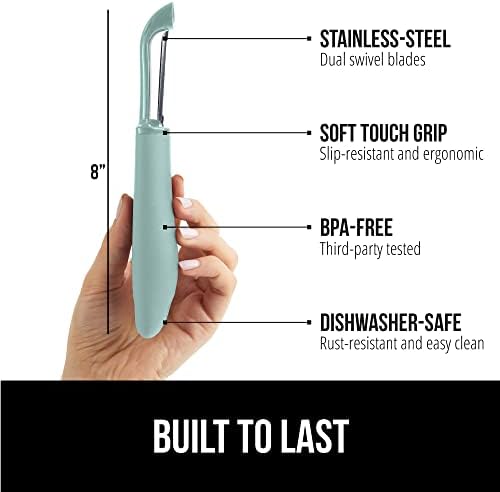GORILLA GRIP® Patented BPA-Free Vegetable and Potato Peeler, Mint