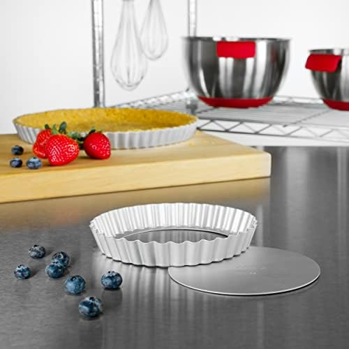 Fat Daddio's PFT-65 Round Fluted Tart Pan, 6.5 x 1 Inch