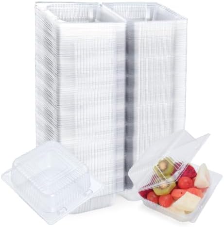 Evnlo 300 Count Heavy Duty Clear Clamshell Food Containers Hinged with Lids