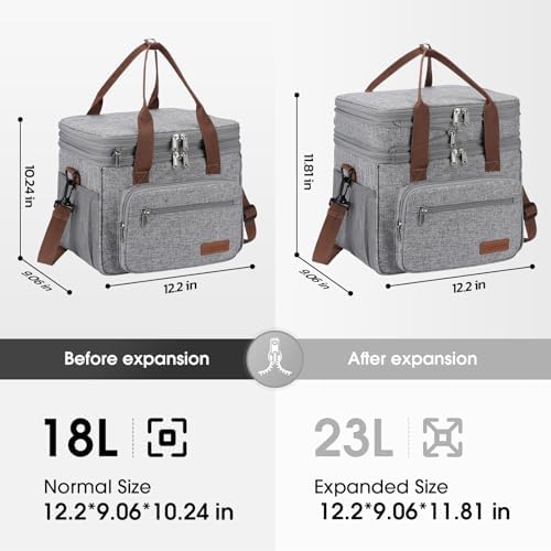 Maelstrom 23L Insulated Lunch Box, Expandable Double Deck Cooler Bag