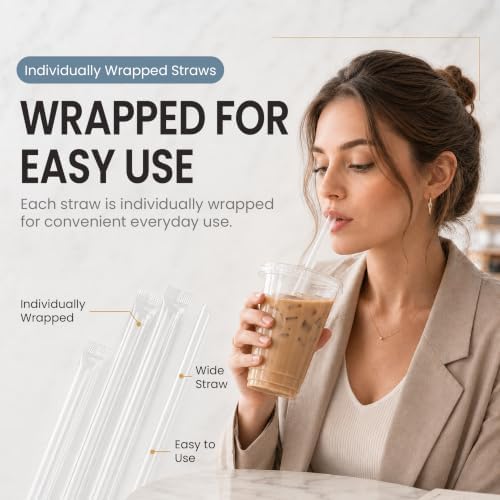 110 Pack 16 oz Disposable Clear Plastic Cups with Lids and Straws