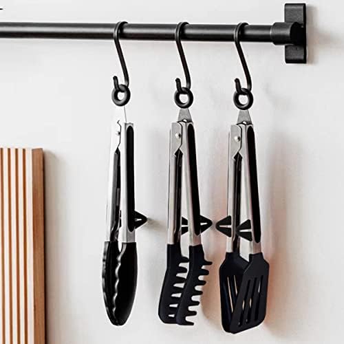 9" Kitchen Tongs for cooking with Silicone Tips, 3Pcs Serving Tongs, Black