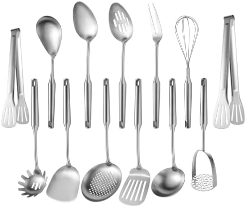 Stainless Steel Kitchen Utensils 13 PCS All Metal Set for Cooking