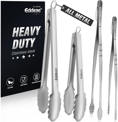 Tongs For Cooking Up To 600°F Metal Kitchen Tweezers Tongs 12", 9 in