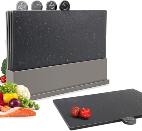 Masthome 4pc Index Cutting Board Set with Storage Stand