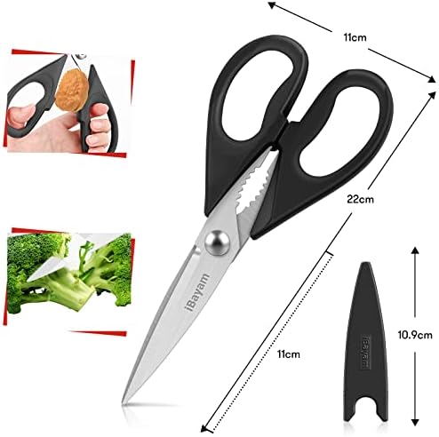 iBayam 8.7" All Purpose Kitchen Shears Heavy Duty with Protective Sheath