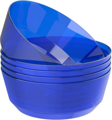 Hioasis 8 Pack Clear Blue Bowls for Party