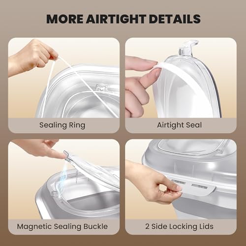 32-35 Lbs Dog Food Storage Container Wheels,Collapsible Dog Food Container