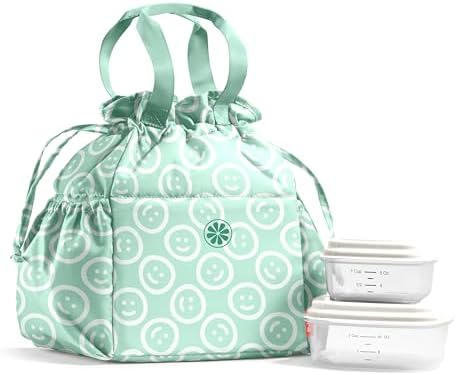 Fit & Fresh Cromwell Cinch Insulated Lunch Bag for Women w/Containers