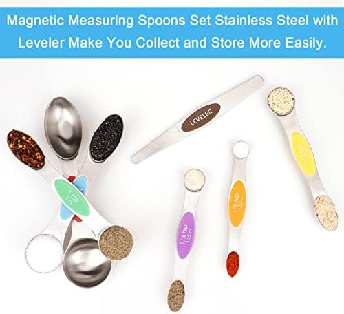 Aovchei 7 PCS MultiColor Magnetic Measuring Spoons Set