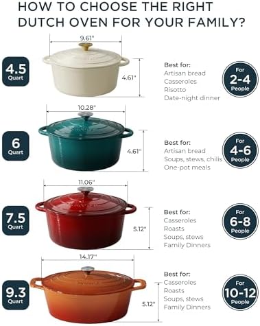 Enameled Cast Iron Dutch Oven - 9.3QT Dutch Oven Pot with Lid & Cotton Potholders - Heavy-Duty Non Stick Casserole Pot for Braising, Stews, Roasting, Baking, Suitable for All Stovetops, Gentle Pink