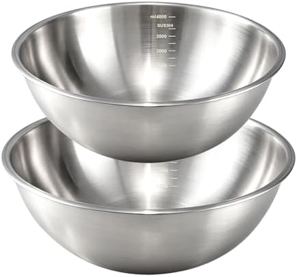 Gronivex Stainless Steel Mixing Bowls Set, 2-Piece (4.2 & 5.3 Qt)