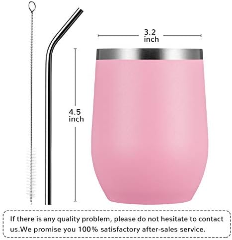 MEWAY 12oz Wine Tumbler Mix Color 4 Pack Bulk Gifts for Women, Vacuum Stainless Steel Travel Mug with Lid,Insulated Stemless Wine Cup Glass for Coffee,Cocktails,Drinks(Mix,Set of 4)